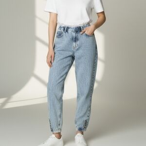 Vtg 80s/90s Stonewash Jordache Gray High Rise Ankle Snaps Jeans W28 L30